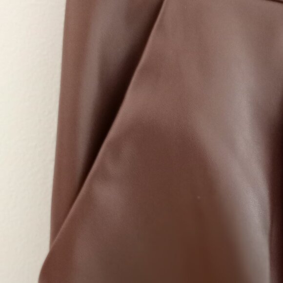 Faux Leather Pant Size M Brown NWOT - Picture 7 of 13